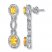 Citrine Drop Earrings Diamond Accents Sterling Silver