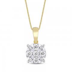 Diamond Necklace 1/4 ct tw 10K Yellow Gold 18"