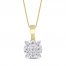 Diamond Necklace 1/4 ct tw 10K Yellow Gold 18"