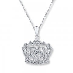 Crown Necklace 1/6 ct tw Diamonds Sterling Silver