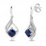 Blue & White Lab-Created Sapphire Earrings Sterling Silver