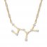 Sagittarius Zodiac Necklace 1/6 ct tw Diamonds 10K Yellow Gold