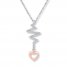 Heartbeat Necklace 1/10 ct tw Diamonds Sterling Silver/10K Gold