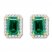 Lab-Created Emerald Earrings 1/4 ct tw Diamonds 10K Yellow Gold