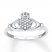 Diamond Claddagh Ring 1/10 ct tw Round-cut 10K White Gold