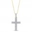 Diamond Cross Necklace 1/2 ct tw 10K White Gold