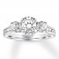 Three-Stone Diamond Ring 1-1/3 ct tw Round-cut 14K White Gold