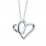 Mother Part of My Heart Double Heart Necklace Sterling Silver