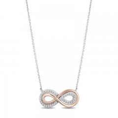 Hallmark Diamonds Necklace 1/10 ct tw Sterling Silver/10K Gold