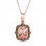 Le Vian Morganite Neckalce 1/3 ct tw Diamonds 14K Strawberry Gold