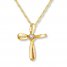 Cross Necklace Diamond Accent 14K Yellow Gold