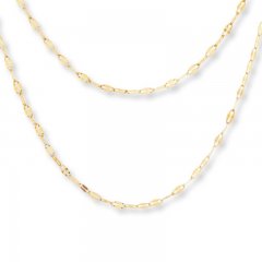 Double-Strand Singapore Chain Necklace 14K Yellow Gold