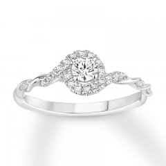 Diamond Engagement Ring 1/3 ct tw Round-cut 10K White Gold