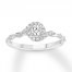 Diamond Engagement Ring 1/3 ct tw Round-cut 10K White Gold