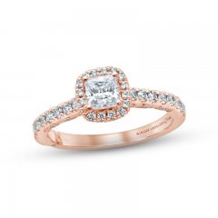 Monique Lhuillier Bliss Diamond Engagement Ring 7/8 ct tw Princess & Round-cut 18K Rose Gold