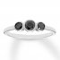 Black Diamond Ring 3/8 ct tw Round-cut 10K White Gold