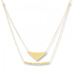 Chevron & Bar Layered Necklace 14K Yellow Gold