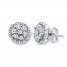 Previously Owned Diamond Earrings 1/5 ct tw Round-cut 10K White Gold