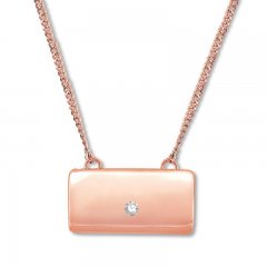 Emmy London Clutch Necklace with Diamond Accent 10K Rose Gold