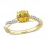 Citrine Engagement Ring 1/6 ct tw Diamonds 14K Yellow Gold