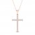 Diamond Cross Necklace 1/2 ct tw Round-Cut 10K Rose Gold 18"