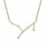 Virgo Zodiac Necklace 1/10 ct tw Diamonds 10K Yellow Gold