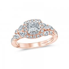 Monique Lhuilllier Bliss Diamond Engagement Ring 1-1/6 ct tw Princess, Marquise & Round-cut 18K Two-Tone Gold