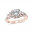 Monique Lhuilllier Bliss Diamond Engagement Ring 1-1/6 ct tw Princess, Marquise & Round-cut 18K Two-Tone Gold