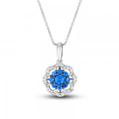 Le Vian Sapphire & Diamond Necklace 1/8 ct tw Diamonds 14K Vanilla Gold 18"