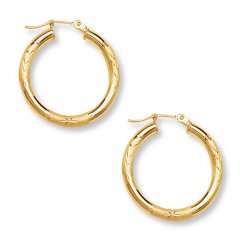 Hoop Earrings 14K Yellow Gold 25mm