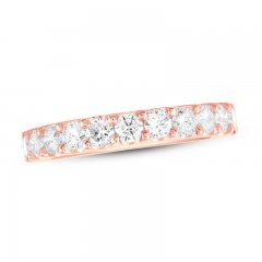 Leo Diamond Anniversary Band 7/8 ct tw Round-cut 14K Rose Gold