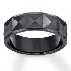 7mm Wedding Band Black Tungsten Carbide