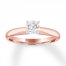 Diamond Solitaire Engagement Ring 1/2 ct Round 10K Rose Gold