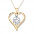 Mother & Child Necklace Diamond Accent 10K Yellow Gold