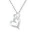 Heart Necklace Diamond Accents 10K White Gold