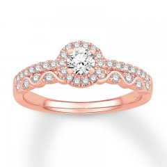 Diamond Engagement Ring 5/8 ct tw Round-cut 14K Rose Gold