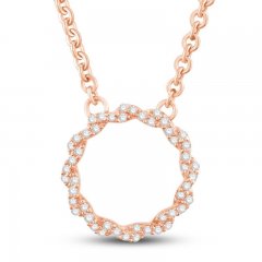 Circle of Gratitude Diamond Necklace 1/8 ct tw Round-cut 10K Rose Gold 19"