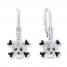 Skull & Cross-bones 1/20 cttw Diamonds Sterling Silver Earrings