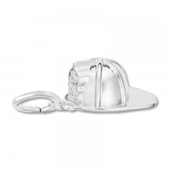 Firefighter Hat Charm Sterling Silver