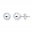 Ball Stud Earrings 6mm 14K White Gold