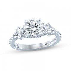 Monique Lhuillier Bliss Diamond Engagement Ring 2-1/8 ct tw Round & Pear-shaped 18K White Gold