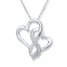 Infinity Heart Necklace 1/20 ct tw Diamonds Sterling Silver