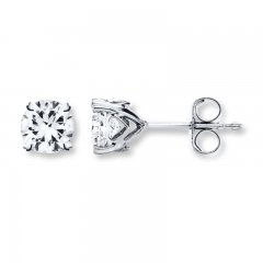 Diamond Solitaire Earrings 1/10 ct tw 14K White Gold