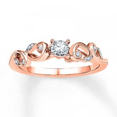 Diamond Ring 1/10 ct tw Round-cut 10K Rose Gold