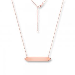 Bar Necklace 14K Rose Gold 16-18" Adjustable Length