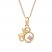 Children's Minnie Mouse Pink Cubic Zirconia Necklace 14K Yellow Gold 13"