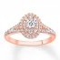 Diamond Engagement Ring 5/8 ct tw Round-cut 14K Rose Gold