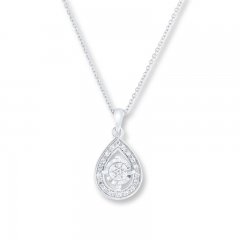 Diamond Teardrop Necklace 1/4 carat tw 10K White Gold