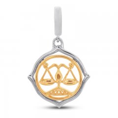 True Definition Libra Zodiac Charm Sterling Silver/10K Yellow Gold