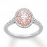 Pink & White Certified Diamond Engagement Ring 1 ct tw 14K Gold